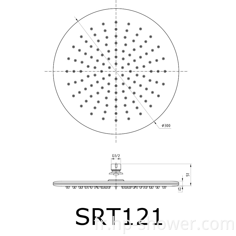 Round Stainless Steel Shower Head